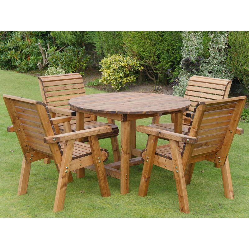 Orchard 1.13m Round Table with 4 Armchairs 