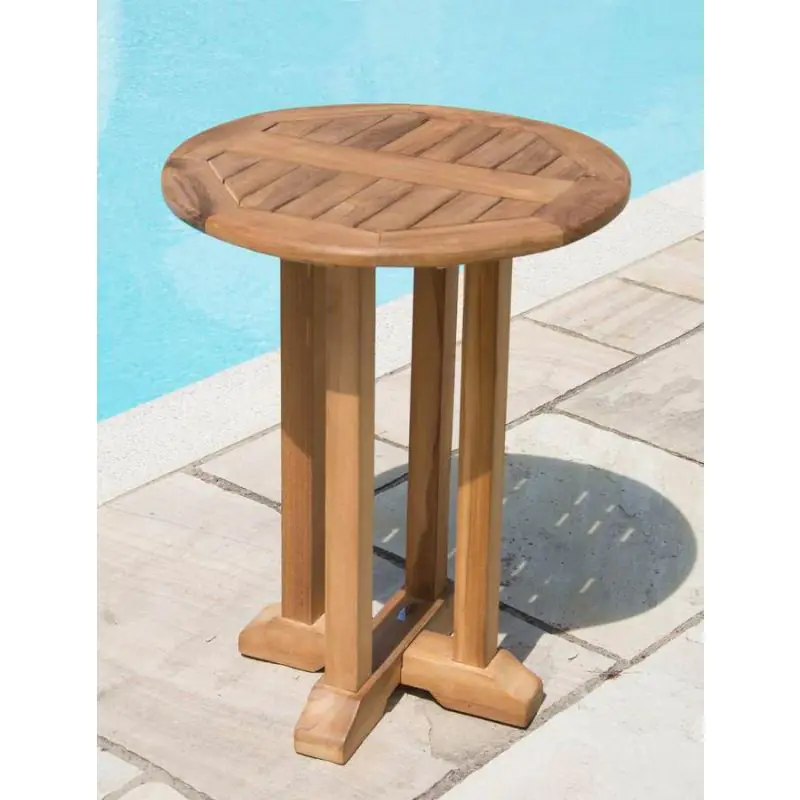 60cm Teak Circular Pedestal Table