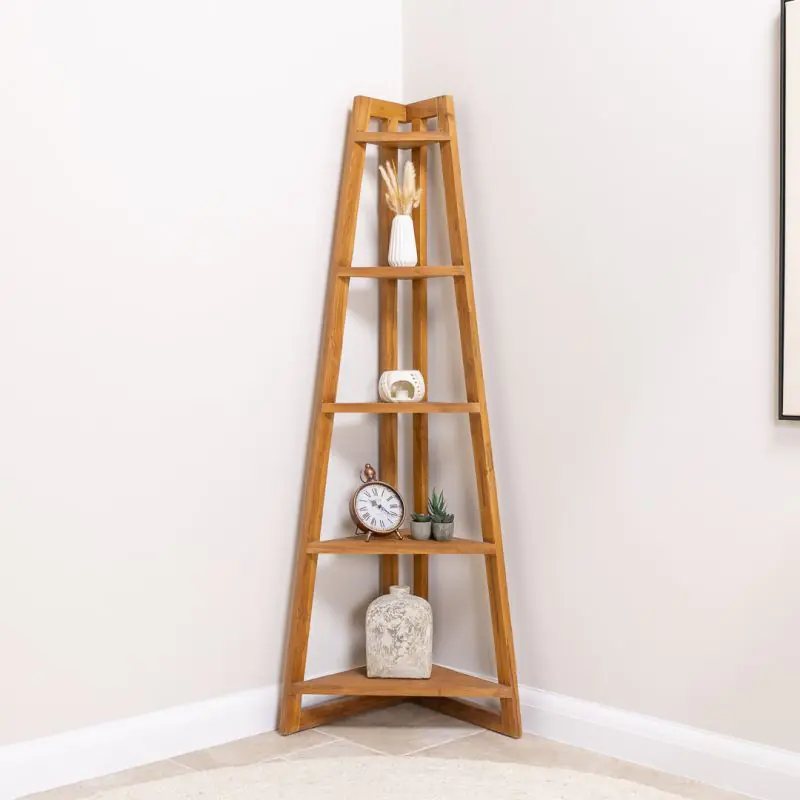 Reclaimed Teak Ladder Shelf - Corner