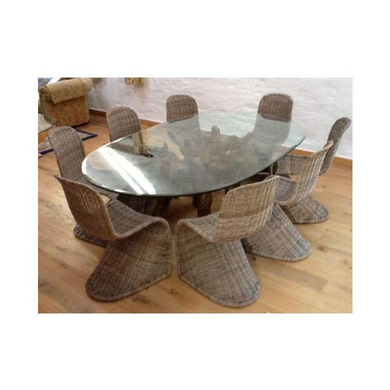 2m Reclaimed Teak Root Oval Dining Table