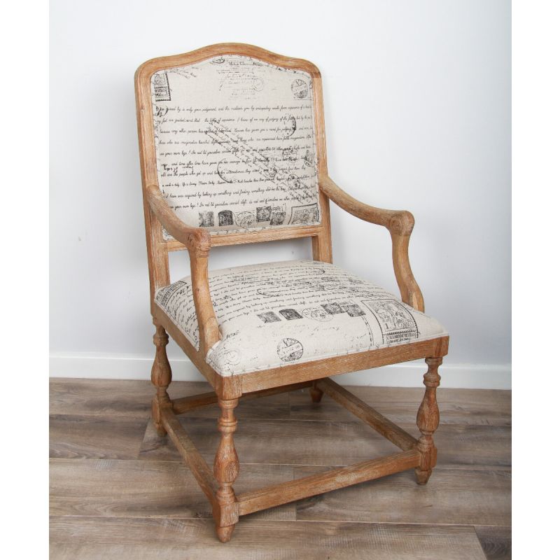 American Oak Parisian Print Armchair