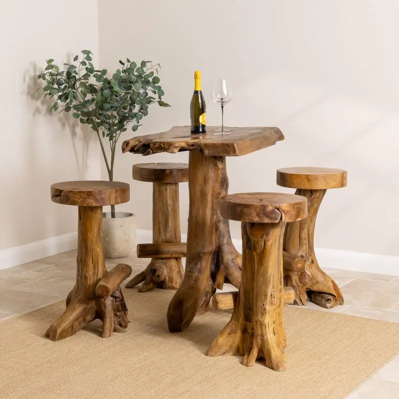 Reclaimed Teak Root Bar Set Reclaimed Teak Root Bar Set