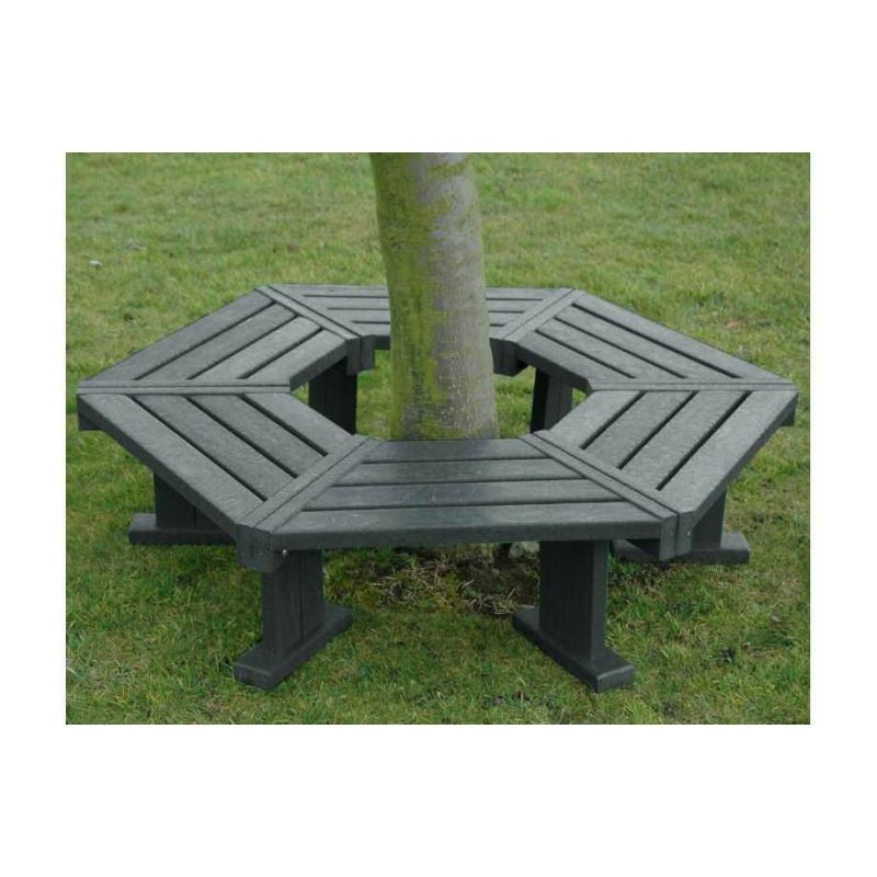 Recycled Plastic Hexagonal Backless Tree Seat