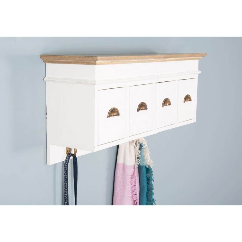 Brocante 4 Drawer Hall Storage Hook Unit