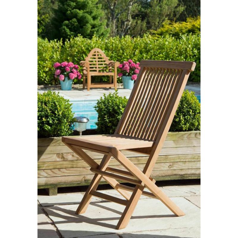 Set of TWO Classic Teak Folding Chairs