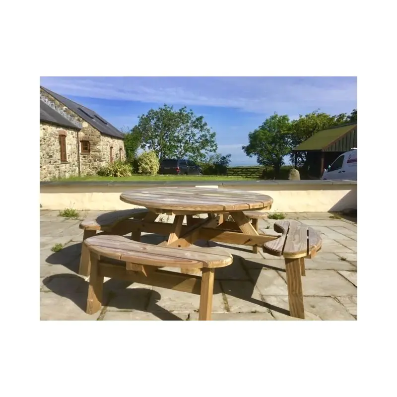 Douglas Fir 8 Seater Circular Picnic Bench