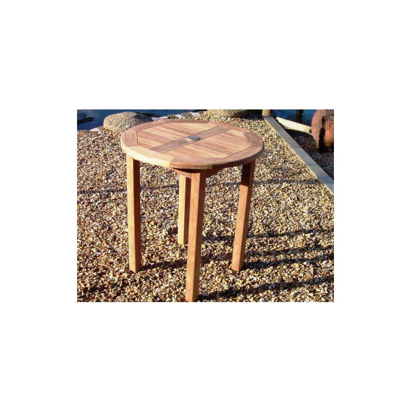 70cm Teak Circular Fixed Table
