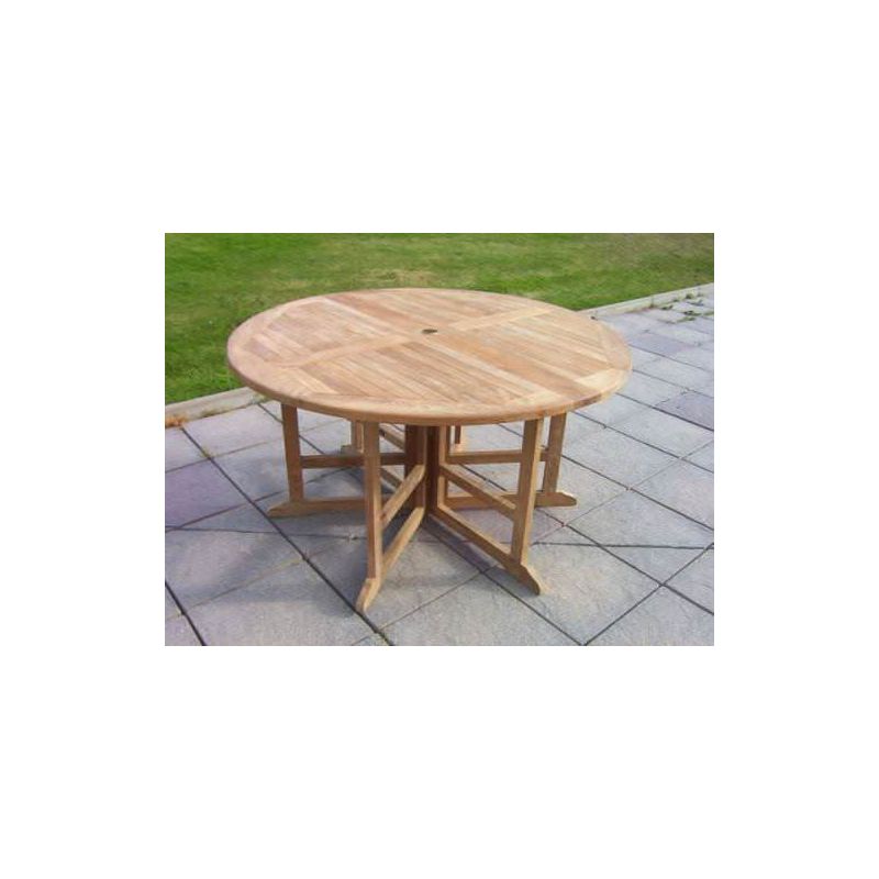 1.4m Teak Circular Gateleg Table