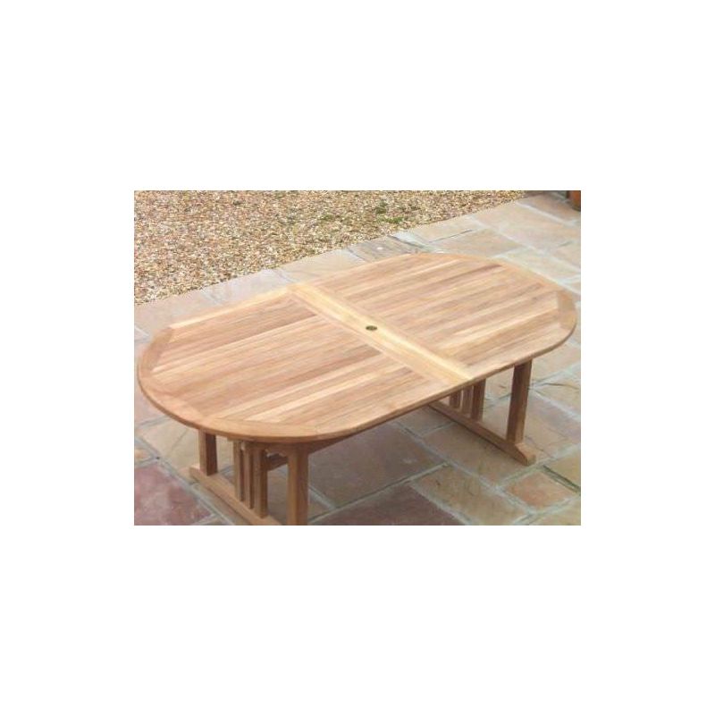 1.9m Teak Oval Pedestal Table