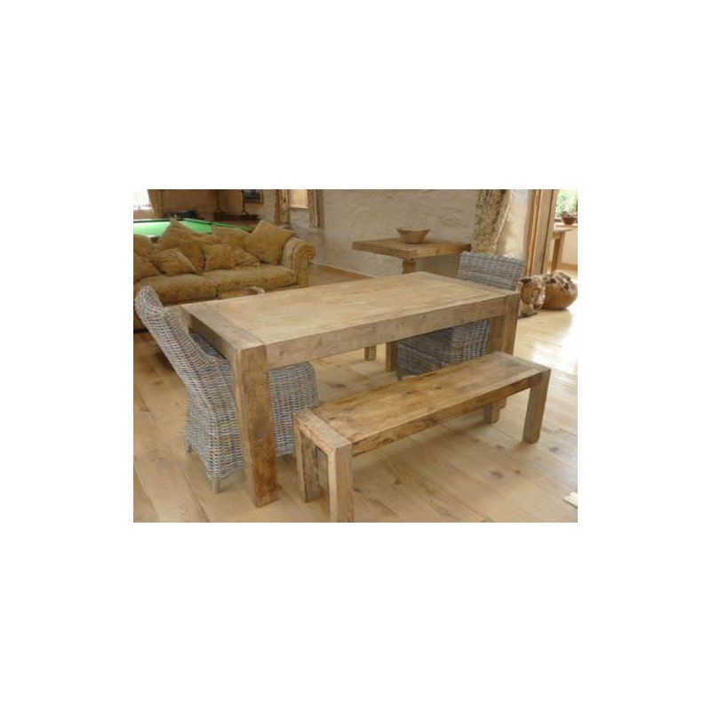 213cm Reclaimed Elm Chunky Style Backless Bench 
