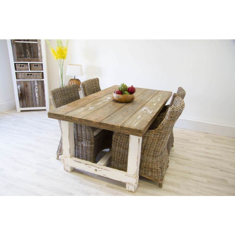 1.8m Coastal Dining Table with 4 Donna Armchairs