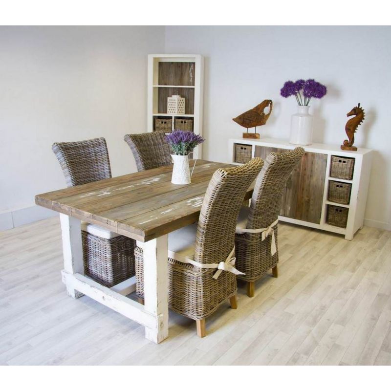 1.8m Coastal Dining Table with 4 Latifa Chairs