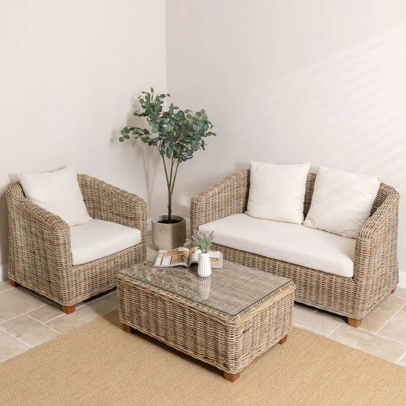 Bali Natural Wicker Sofa Set Bali Natural Wicker Sofa Set