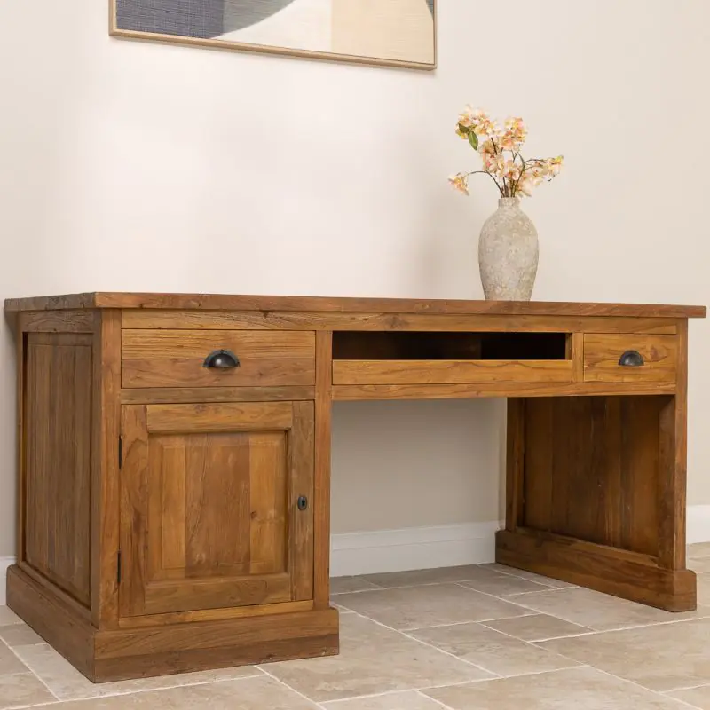 Reclaimed Teak Chunky Writing Desk