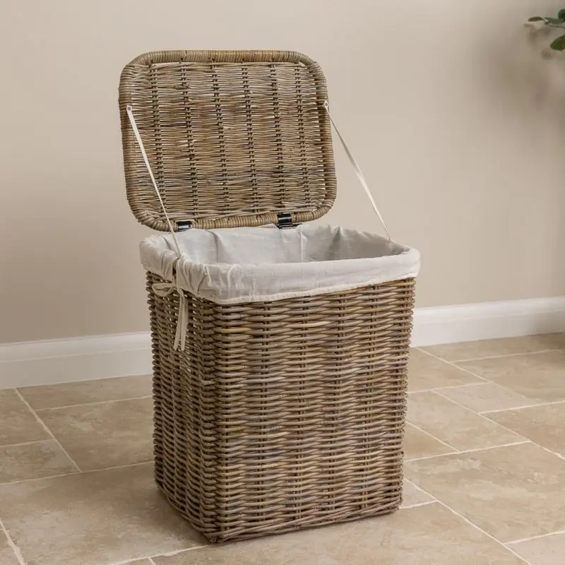 Small Natural Wicker Laundry Basket