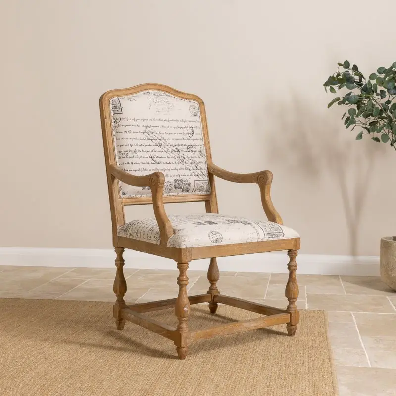American Oak Parisian Print Armchair American Oak Parisian Print Armchair