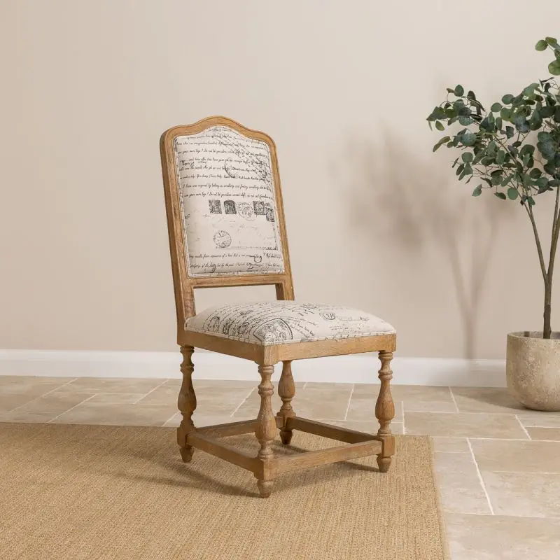 American Oak Parisian Print Chair