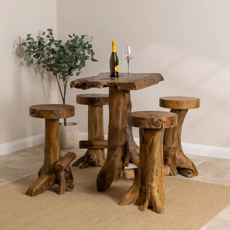 Reclaimed Teak Root Bar Set