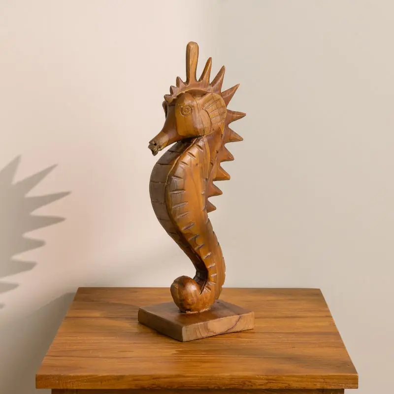 Reclaimed Teak Root Sculpture - Seahorse