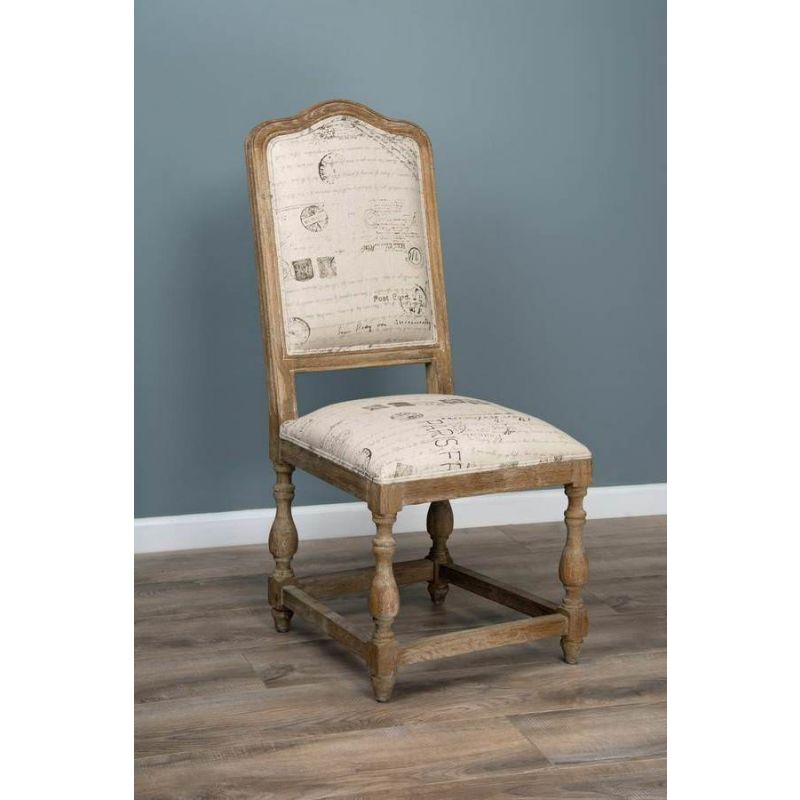American Oak Grey Wash Parisian Print Chair