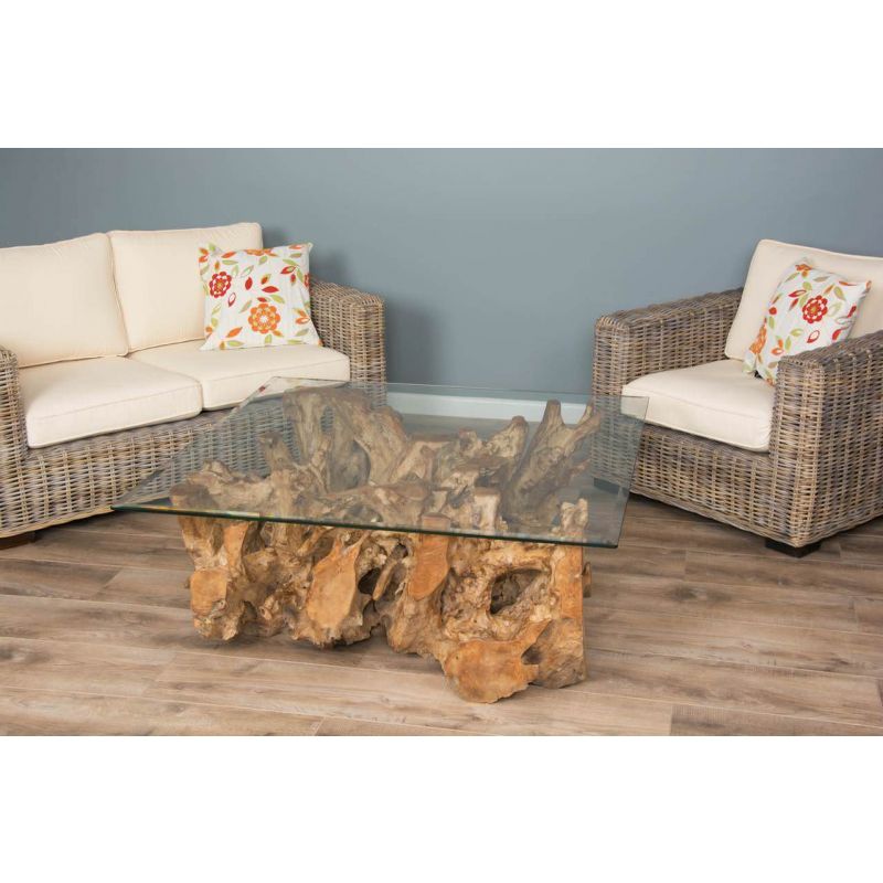 1.2m Reclaimed Teak Root Square Coffee Table