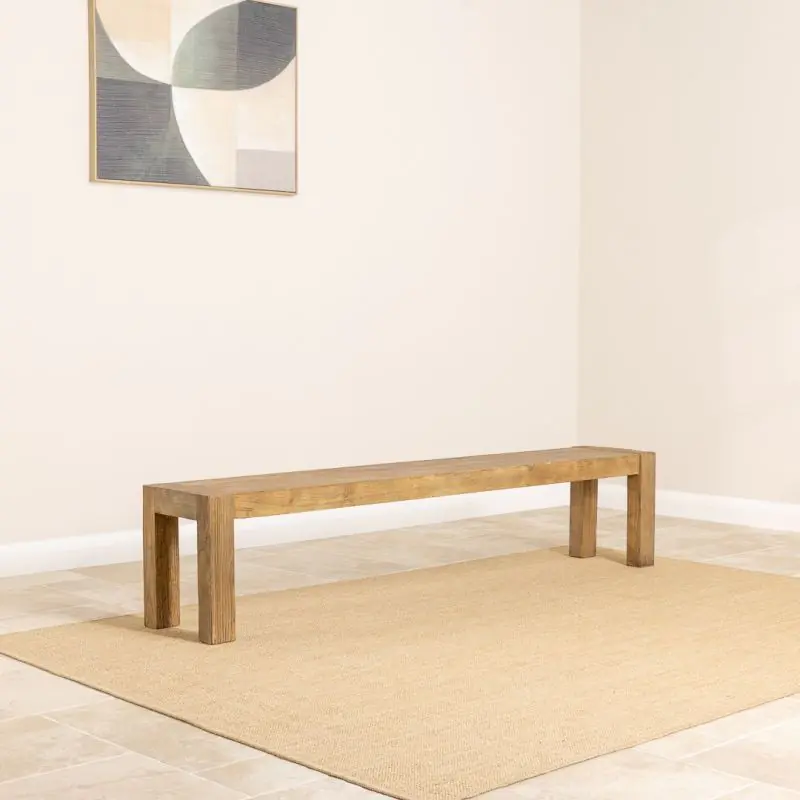 213cm Reclaimed Elm Chunky Style Backless Bench