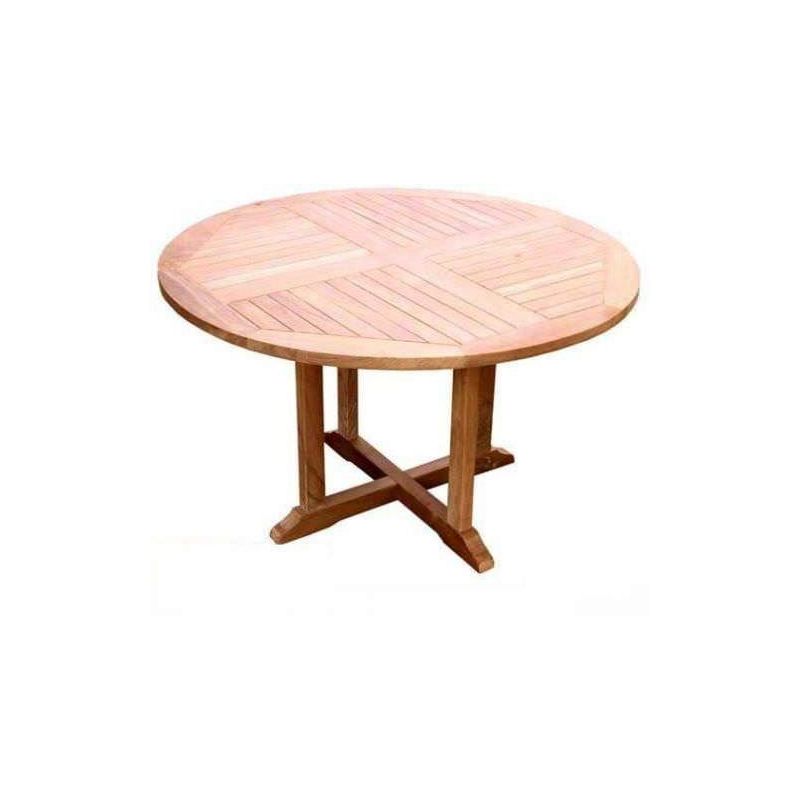 1m Teak Circular Pedestal Table