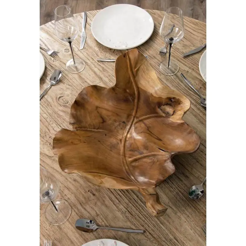 Reclaimed Teak Leaf Fruit/Display Bowl