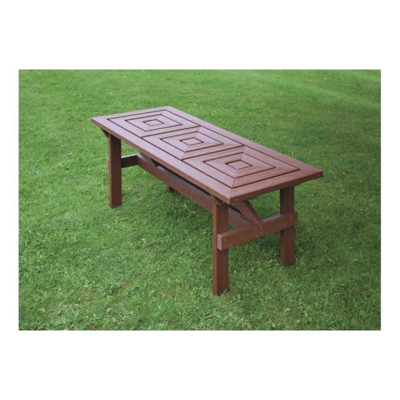 Recycled Plastic Table - Rectangular - 175cm x 70cm - Brown