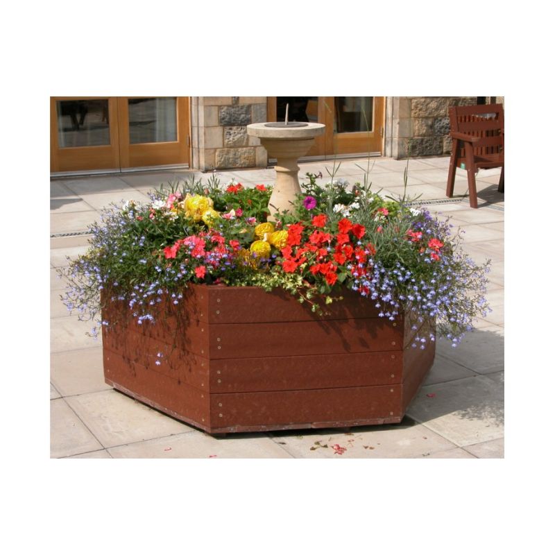 Recycled Plastic Hexagonal Planter