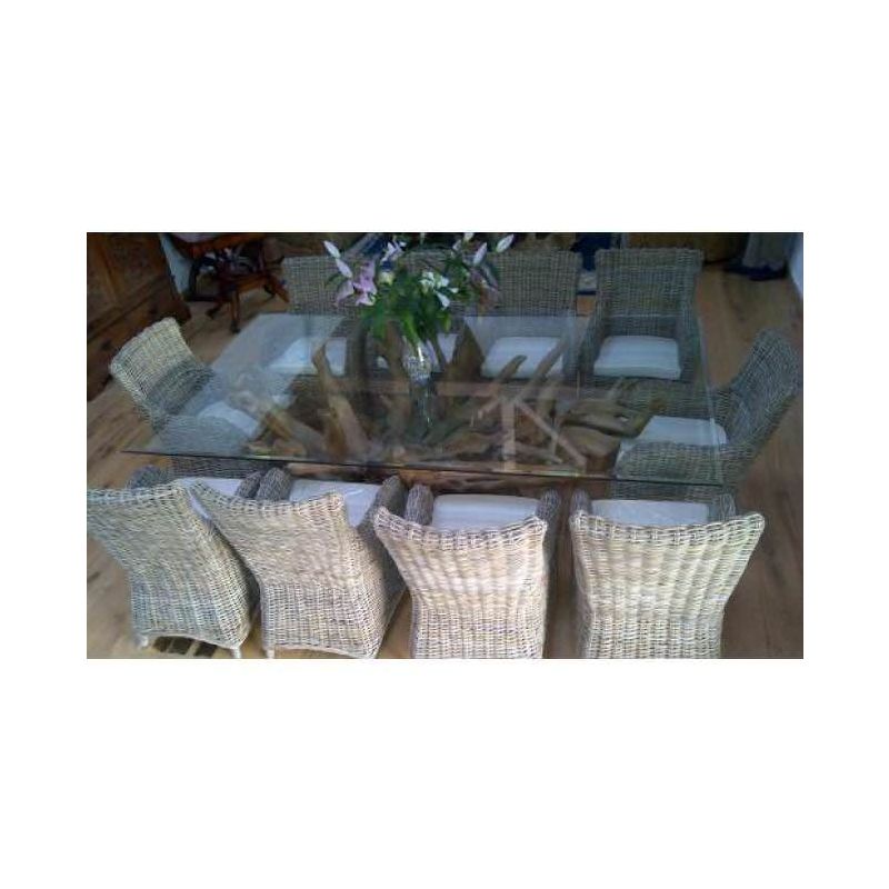 2.4m x 1.4m Reclaimed Teak Root Oval Dining Table