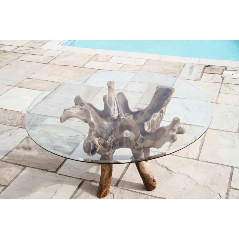 1.5m Reclaimed Teak Root Garden Dining Table