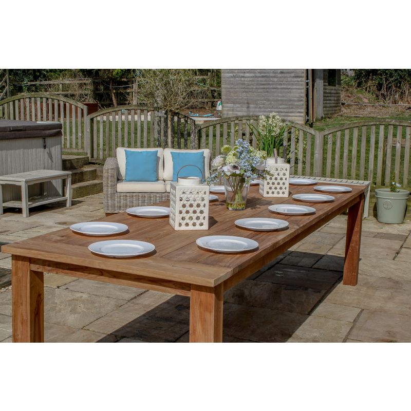 3m Reclaimed Teak Outdoor Open Slatted Table