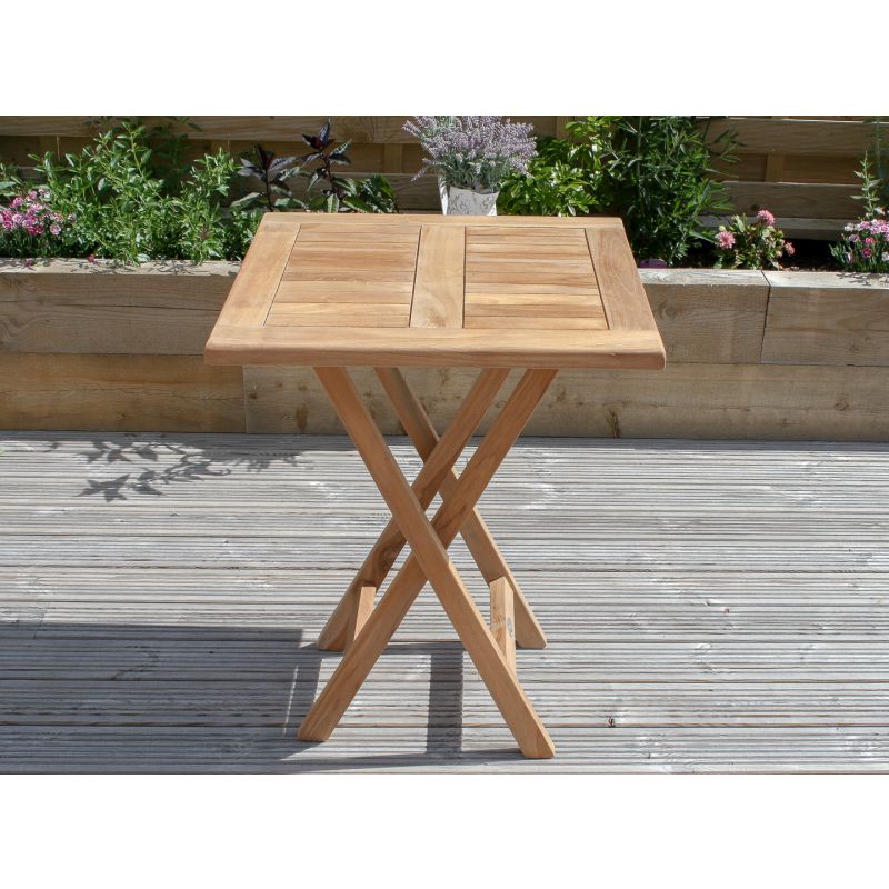 70cm Teak Square Folding Table