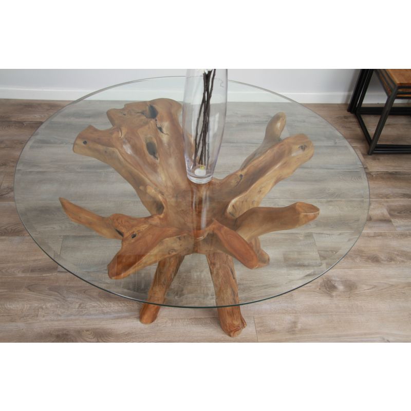 1.2m Reclaimed Teak Root Circular Dining Table