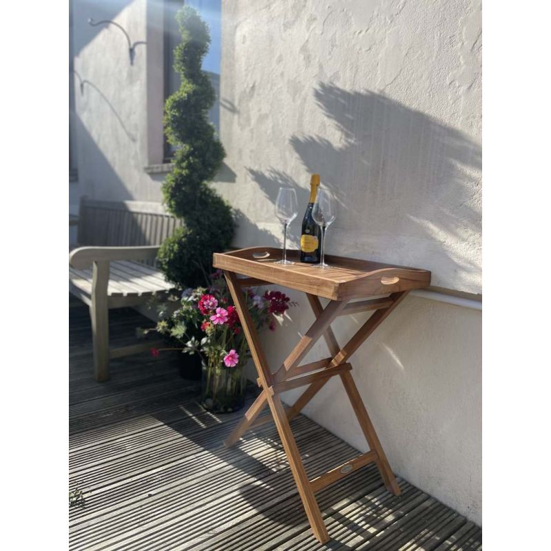 Teak Bar Tray Table