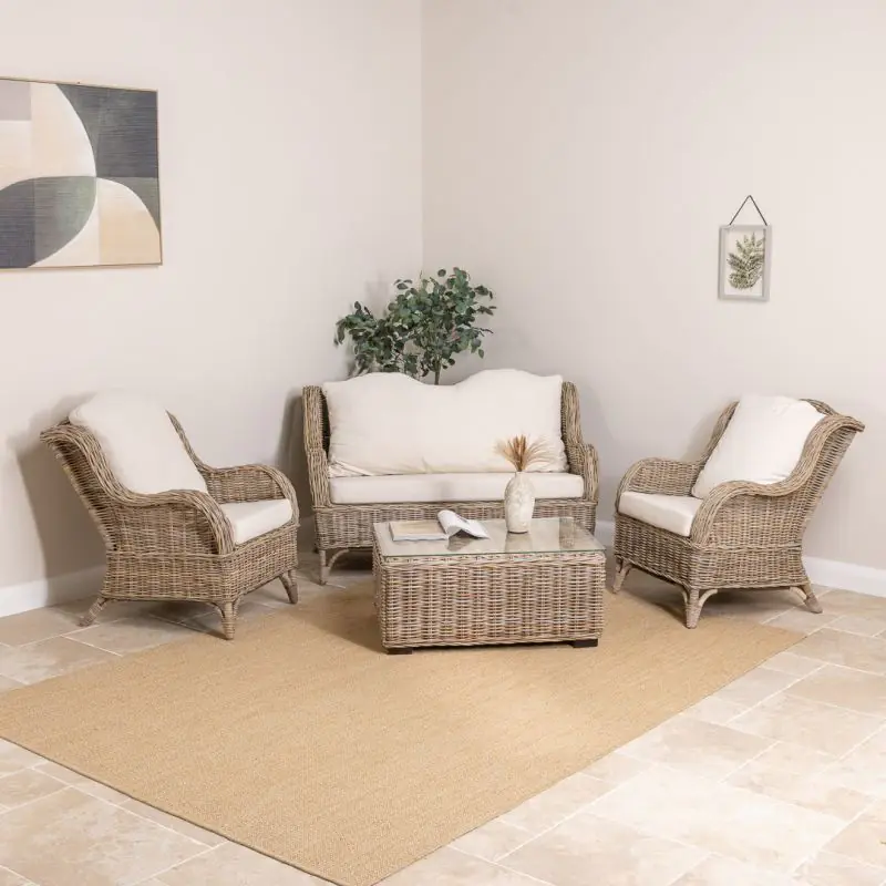 Jumo Natural Wicker Sofa Set