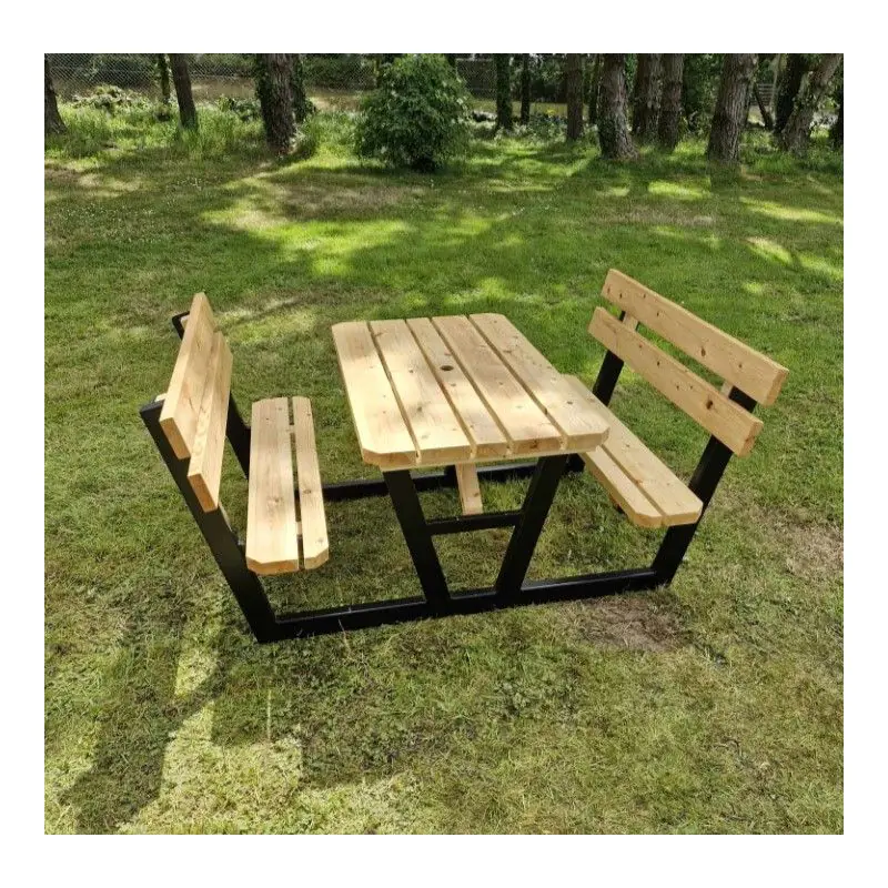 Swedish Redwood Walkthrough Steel Frame Picnic Bench