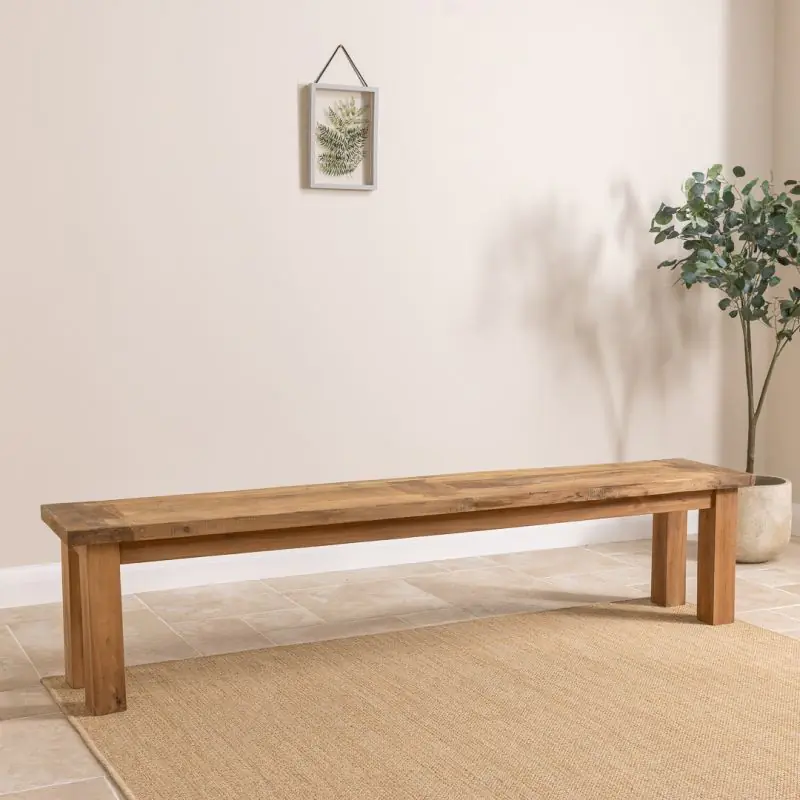 2m Reclaimed Teak Mexico Backless Bench