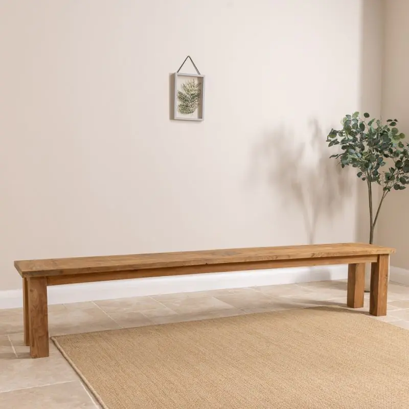 2.4m Reclaimed Teak Mexico Backless Bench