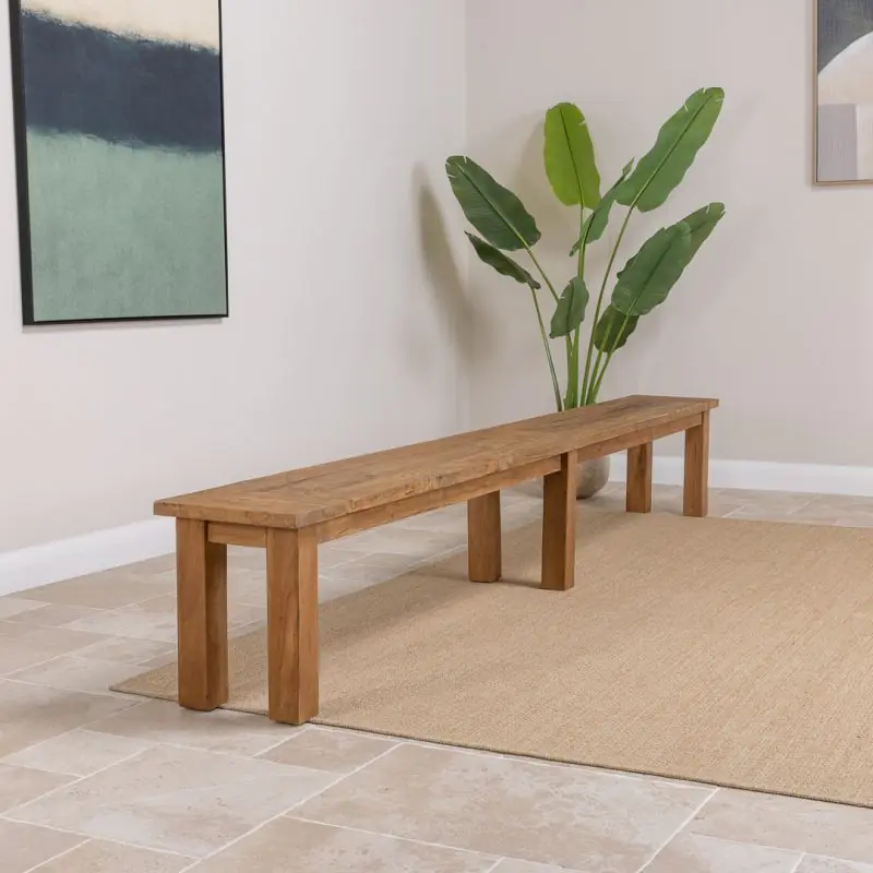 3m Reclaimed Teak Mexico Backless Bench