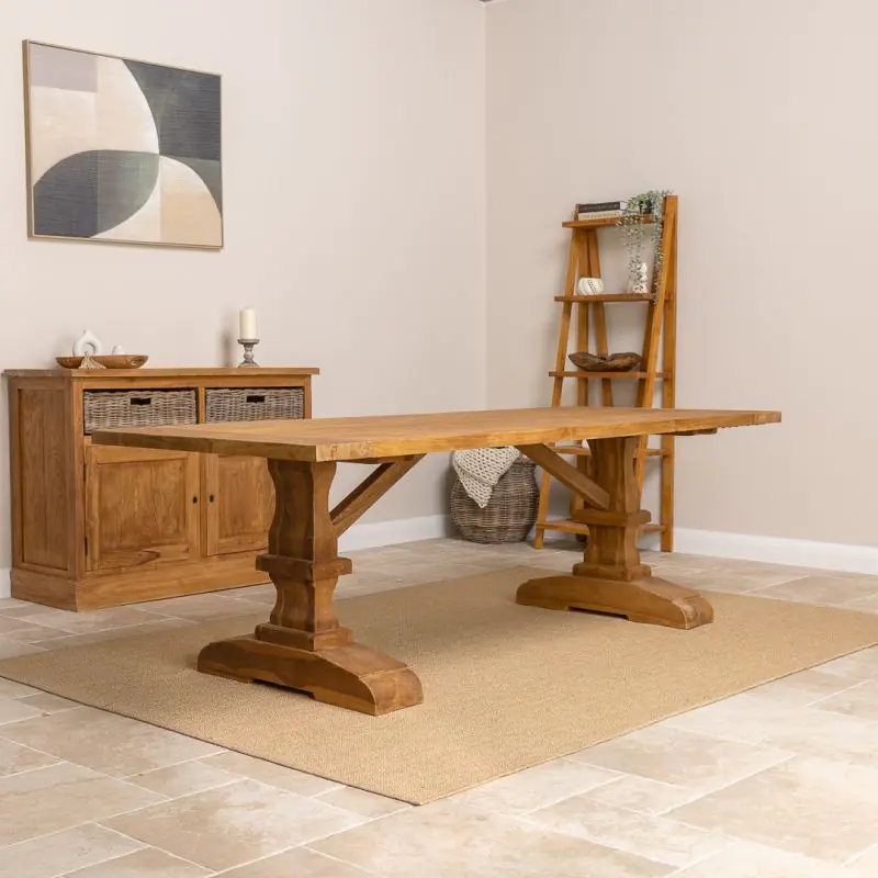 2.4m Reclaimed Teak Monastery Dining Table