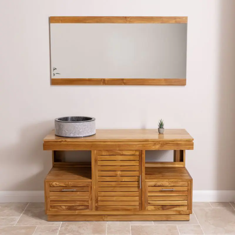 Oasis Teak Washstand with One Cupboard and Two Drawers - 140cm X 80cm Oasis Teak Washstand with One Cupboard and Two Drawers - 140cm X 80cm