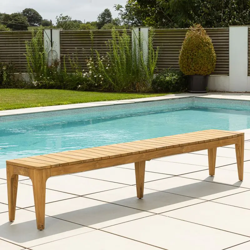 2.4m Reclaimed Teak Oasis Outdoor Dining Bench