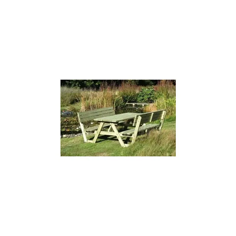 Swedish Redwood A Frame Picnic Bench with Backrests