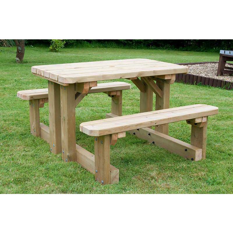 Swedish Redwood Walk Through Picnic Bench