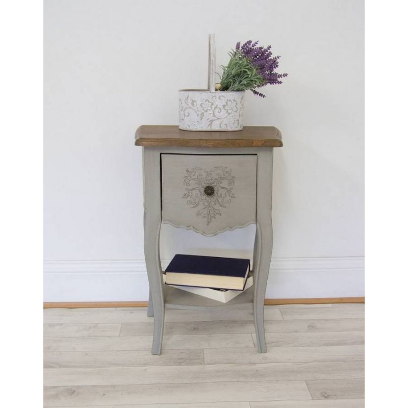 French Style Heart Bedside Table