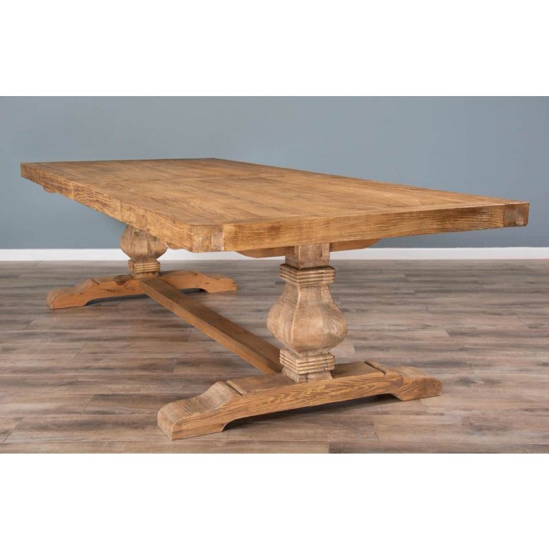 3m Reclaimed Elm Pedestal Dining Table