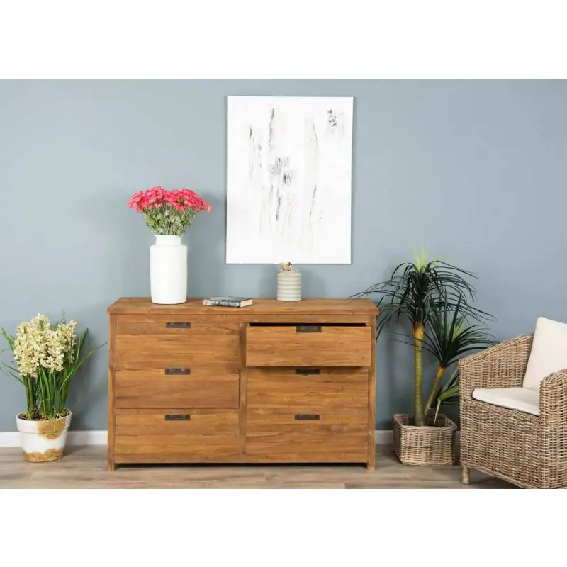 Reclaimed Teak Modern Chest of Drawers 