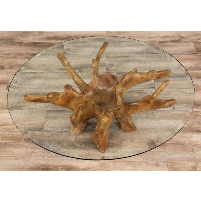 1m Reclaimed Teak Root Circular Coffee Table